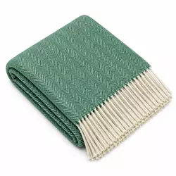 Бавовняний плед Tweed 140 × 200 см під брендування зелений