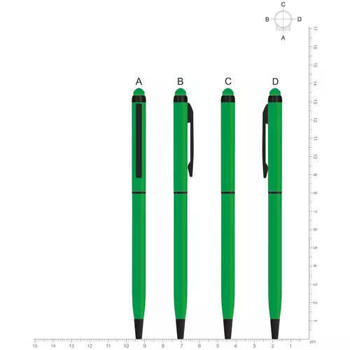 Ручка-стилус алюминиевая поворотная TouchWriter Black, B1 2