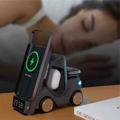 Беспроводное зарядное устройство DriveCharge с электронными часами, 15W 5