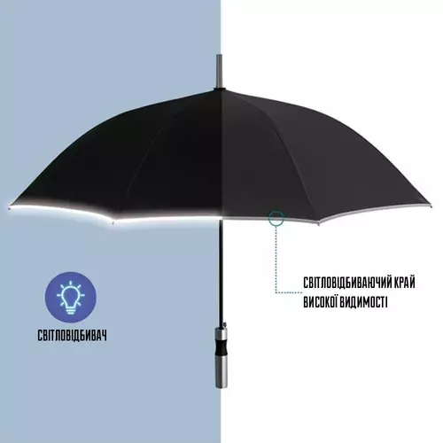 Зонт - трость автоматический со светоотражающим кантом Perletti Reflecting 2