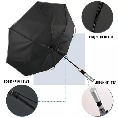 Зонт - трость автоматический со светоотражающим кантом Perletti Reflecting 3