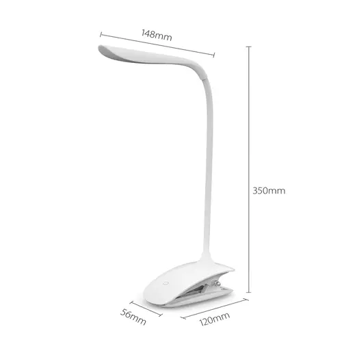 Настольная гибкая LED-лампа с клипсой и встроенным аккумулятором 5