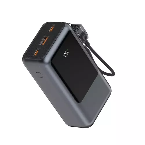 Повербанк 20 000 mAh із LED-дисплеєм та кабелем (Х2 USB-C + USB-A) (USB QC4.0 + USB-C PD22.5W) 3